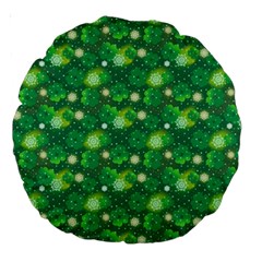 Leaf Clover Star Glitter Seamless Large 18  Premium Round Cushions by Pakemis