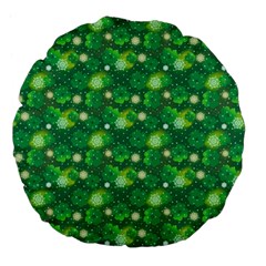 Leaf Clover Star Glitter Seamless Large 18  Premium Flano Round Cushions by Pakemis