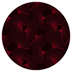 Folding Fan Seamless Pattern Round Trivet by Pakemis