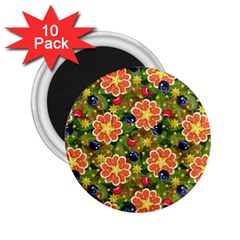 Fruits Star Blueberry Cherry Leaf 2 25  Magnets (10 Pack)  by Pakemis