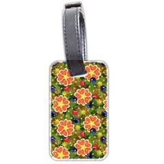 Fruits Star Blueberry Cherry Leaf Luggage Tag (two Sides) by Pakemis