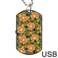 Fruits Star Blueberry Cherry Leaf Dog Tag Usb Flash (two Sides) by Pakemis