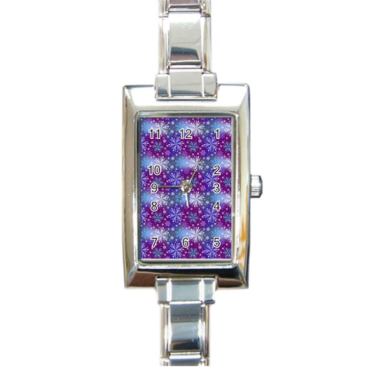 Snow White Blue Purple Tulip Rectangle Italian Charm Watch