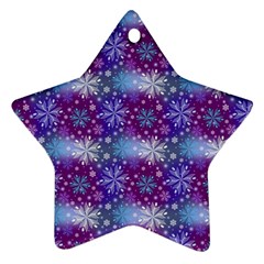 Snow White Blue Purple Tulip Ornament (star)