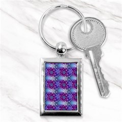 Snow White Blue Purple Tulip Key Chain (Rectangle)