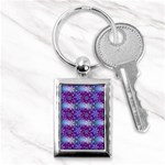 Snow White Blue Purple Tulip Key Chain (Rectangle) Front