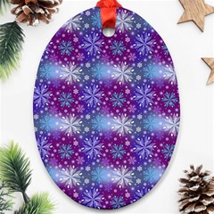 Snow White Blue Purple Tulip Oval Ornament (two Sides) by Pakemis