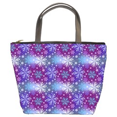 Snow White Blue Purple Tulip Bucket Bag