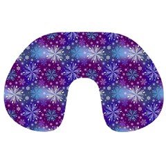 Snow White Blue Purple Tulip Travel Neck Pillow