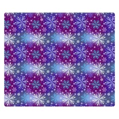 Snow White Blue Purple Tulip Premium Plush Fleece Blanket (Small)