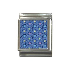 Floral Asia Seamless Pattern Blue Italian Charm (13mm)