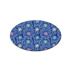 Floral Asia Seamless Pattern Blue Sticker Oval (10 Pack) by Pakemis