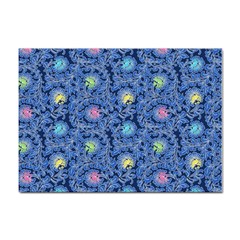 Floral Asia Seamless Pattern Blue Sticker A4 (100 Pack) by Pakemis