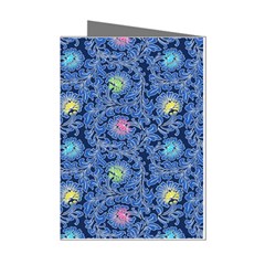 Floral Asia Seamless Pattern Blue Mini Greeting Cards (pkg Of 8) by Pakemis