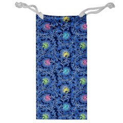 Floral Asia Seamless Pattern Blue Jewelry Bag by Pakemis