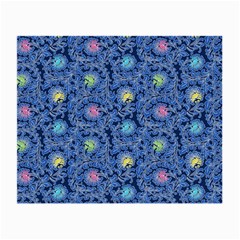 Floral Asia Seamless Pattern Blue Small Glasses Cloth (2 Sides) by Pakemis