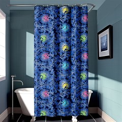 Floral Asia Seamless Pattern Blue Shower Curtain 36  X 72  (stall)  by Pakemis