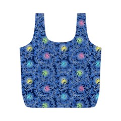 Floral Asia Seamless Pattern Blue Full Print Recycle Bag (m) by Pakemis