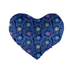 Floral Asia Seamless Pattern Blue Standard 16  Premium Flano Heart Shape Cushions by Pakemis