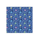 Floral Asia Seamless Pattern Blue Satin Bandana Scarf 22  x 22  Front