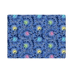 Floral Asia Seamless Pattern Blue One Side Premium Plush Fleece Blanket (mini)