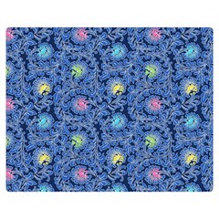 Floral Asia Seamless Pattern Blue One Side Premium Plush Fleece Blanket (medium)