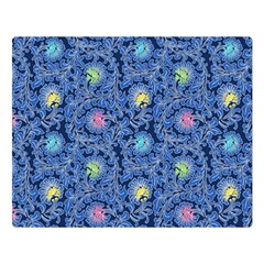 Floral Asia Seamless Pattern Blue One Side Premium Plush Fleece Blanket (large)