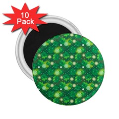 Leaf Clover Star Glitter Seamless 2 25  Magnets (10 Pack)  by Pakemis