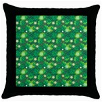 Leaf Clover Star Glitter Seamless Throw Pillow Case (Black) Front