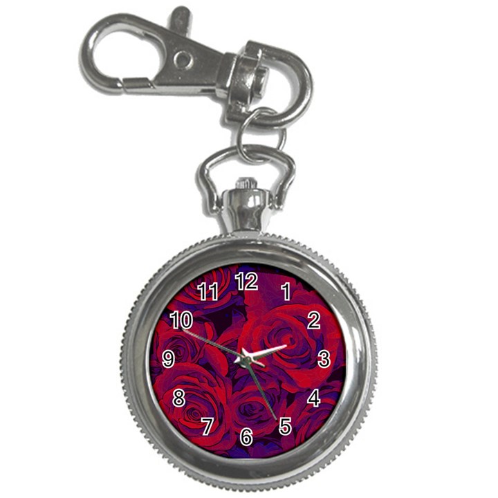 Roses Red Purple Flowers Pretty Key Chain Watches