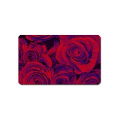 Roses Red Purple Flowers Pretty Magnet (name Card) by Ravend