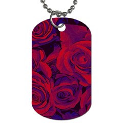 Roses Red Purple Flowers Pretty Dog Tag (two Sides) by Ravend