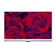 Roses Red Purple Flowers Pretty Business Card Holder by Ravend