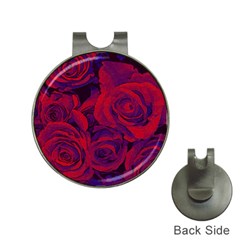 Roses Red Purple Flowers Pretty Hat Clips With Golf Markers by Ravend