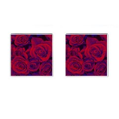 Roses Red Purple Flowers Pretty Cufflinks (square) by Ravend