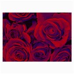 Roses Red Purple Flowers Pretty Large Glasses Cloth (2 Sides) Back