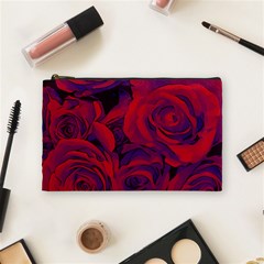 Roses Red Purple Flowers Pretty Cosmetic Bag (medium) by Ravend