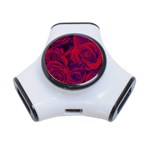 Roses Red Purple Flowers Pretty 3-Port USB Hub Front