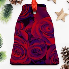 Roses Red Purple Flowers Pretty Ornament (bell) by Ravend