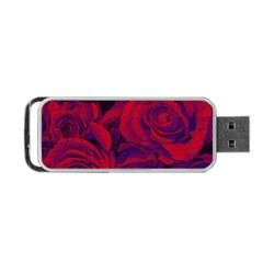 Roses Red Purple Flowers Pretty Portable Usb Flash (one Side) by Ravend