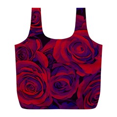 Roses Red Purple Flowers Pretty Full Print Recycle Bag (l) by Ravend