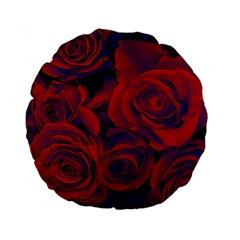 Roses Red Purple Flowers Pretty Standard 15  Premium Flano Round Cushions by Ravend