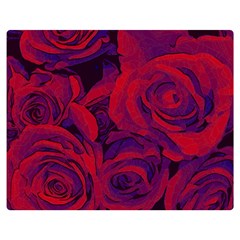 Roses Red Purple Flowers Pretty Premium Plush Fleece Blanket (medium) by Ravend