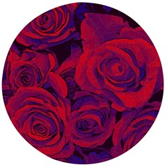 Roses Red Purple Flowers Pretty Wooden Bottle Opener (round) by Ravend