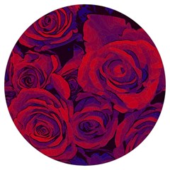 Roses Red Purple Flowers Pretty Round Trivet by Ravend