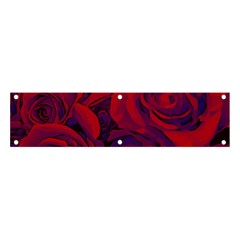 Roses Red Purple Flowers Pretty Banner And Sign 4  X 1  by Ravend