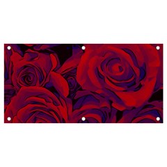 Roses Red Purple Flowers Pretty Banner And Sign 4  X 2  by Ravend