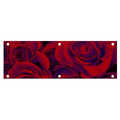 Roses Red Purple Flowers Pretty Banner And Sign 6  X 2  by Ravend