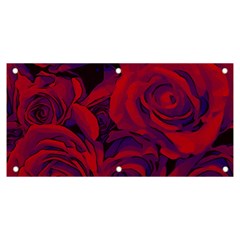 Roses Red Purple Flowers Pretty Banner And Sign 6  X 3  by Ravend