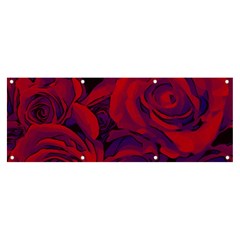 Roses Red Purple Flowers Pretty Banner And Sign 8  X 3  by Ravend